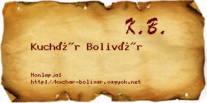 Kuchár Bolivár névjegykártya